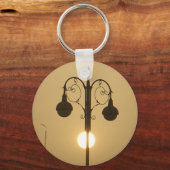 ヴィンテージビクトリアンサンセット通りライトアートデザイン キーホルダー (正面)