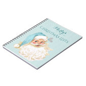 ヴィンテージビクトリアンサンタクロースが贈り物帳を作る ノートブック (左側)