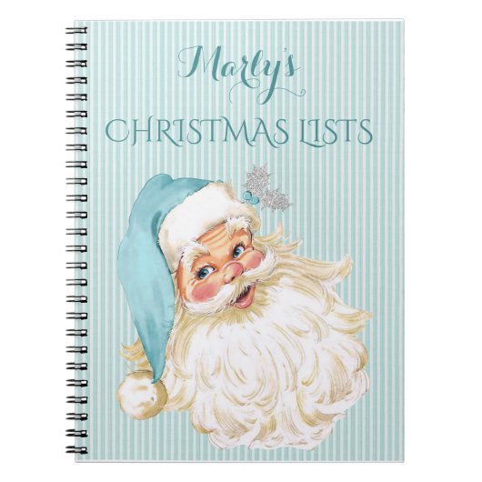 ヴィンテージビクトリアンサンタクロースが贈り物帳を作る ノートブック (正面)