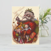 ヴィンテージビクトリアンサンタクロースへの招待 招待状 (スタンド正面)