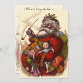 ヴィンテージビクトリアンサンタクロースへの招待 招待状 (正面/裏面)