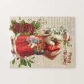 ヴィンテージビクトリアンサンタクロースアンティークデクページ ジグソーパズル (横)