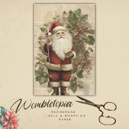 ヴィンテージビクトリアンサンタクローススクリプトの切り離し 薄葉紙