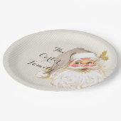 ヴィンテージビクトリアンサンタクロースニュートラルトープ ペーパープレート (アングル)