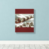 ヴィンテージビクトリアンサンタクロースレインダースリー キャンバスプリント (インサイチュ (ウッドフロア))