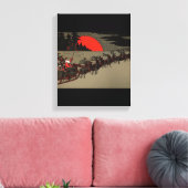 ヴィンテージビクトリアンサンタクロースレインダースリー キャンバスプリント (インサイチュ (リビング))