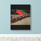 ヴィンテージビクトリアンサンタクロースレインダースリー キャンバスプリント (インサイチュ (ウッドフロア))