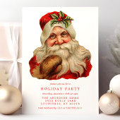 ヴィンテージビクトリアンサンタクロースレトロホリデーパーティー 招待状