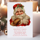 ヴィンテージビクトリアンサンタクロースレトロホリデーパーティー 招待状