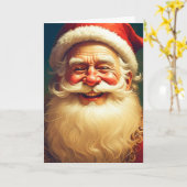 ヴィンテージビクトリアンサンタクロース カード (黄色い花)