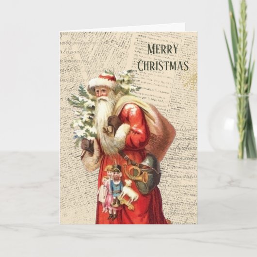 ヴィンテージビクトリアンサンタクロース サンキューカード (正面)