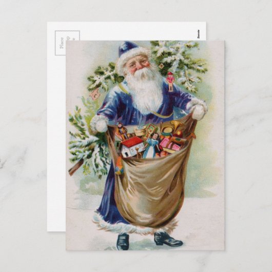 ヴィンテージビクトリアンサンタクロース シーズンポストカード (正面/裏面)