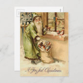 ヴィンテージビクトリアンサンタクロース シーズンポストカード (正面/裏面)