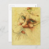 ヴィンテージビクトリアンサンタクロース シーズンポストカード (正面/裏面)