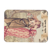 ヴィンテージビクトリアンシスターズキュートリージェンシーファインアート マグネット (横)