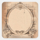 ヴィンテージビクトリアンシダンディックなカスタマイズ可能ラベル スクエアシール (正面)