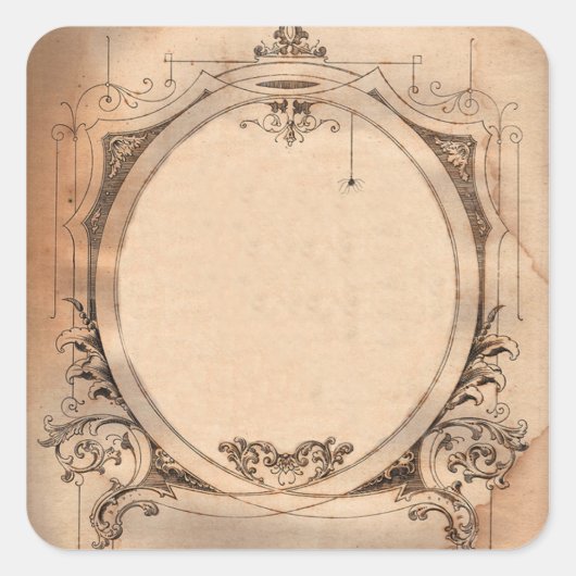 ヴィンテージビクトリアンシダンディックなカスタマイズ可能ラベル スクエアシール (正面)