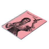 ヴィンテージビクトリアンジプシーガールピーチノート ノートブック (左側)