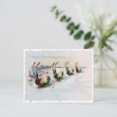 ヴィンテージビクトリアンスおもしろいクリスムカードカエル ポストカード (スタンド正面)