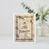 ヴィンテージビクトリアンスタイルのバレンタインデー シーズンポストカード (スタンド正面)