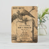 ヴィンテージビクトリアンスタイル不気味なカスタマイズ可能パーティー 招待状 (スタンド正面)