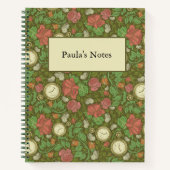 ヴィンテージビクトリアンスチームパンクポケットウォッチバラ ノートブック (正面)