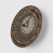 ヴィンテージビクトリアンスチームパンクメタル青銅 ラウンド壁時計 (傾斜)