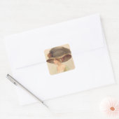 ヴィンテージビクトリアンステッカーレディ スクエアシール (封筒)