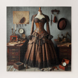 ヴィンテージビクトリアンステームパンク刑事ドレス ジグソーパズル