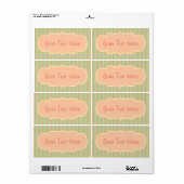 ヴィンテージビクトリアンストライプデザインラベカスタマイズル ラベル (フルシート)