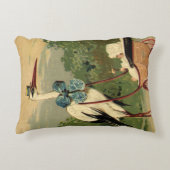 ヴィンテージビクトリアンストークとベビーキャリッジ アクセントクッション (正面)