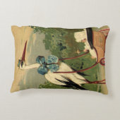 ヴィンテージビクトリアンストークとベビーキャリッジ アクセントクッション (裏面)