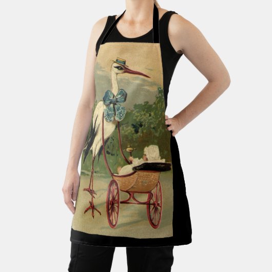 ヴィンテージビクトリアンストークとベビーキャリッジ エプロン (インサイチュ)