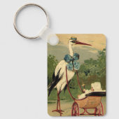 ヴィンテージビクトリアンストークとベビーキャリッジ キーホルダー (正面)