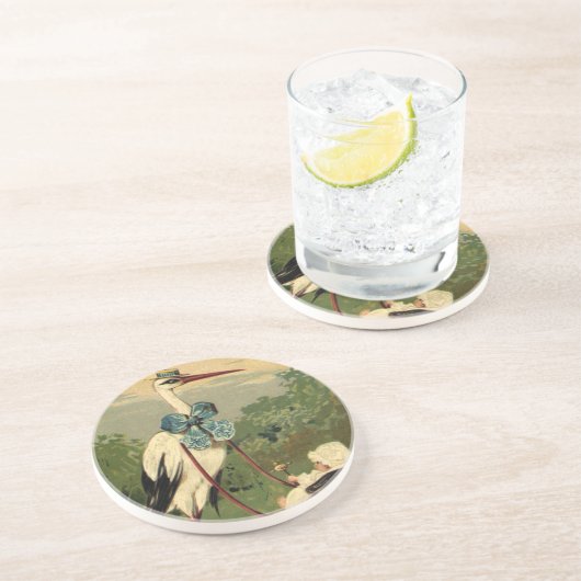 ヴィンテージビクトリアンストークとベビーキャリッジ コースター (側面)