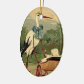 ヴィンテージビクトリアンストークとベビーキャリッジ セラミックオーナメント (左)