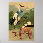 ヴィンテージビクトリアンストークとベビーキャリッジ ポスター (正面)