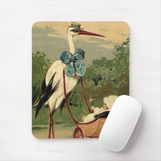 ヴィンテージビクトリアンストークとベビーキャリッジ マウスパッド (マウス)