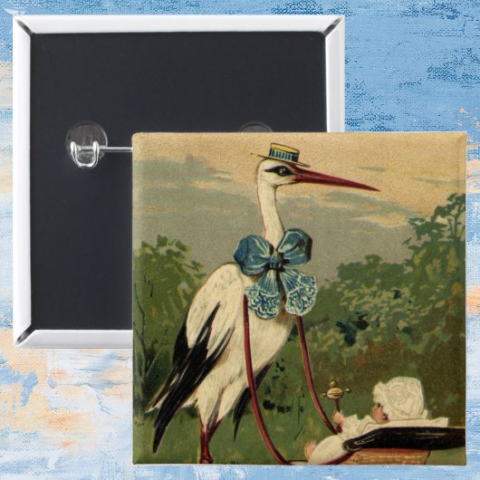 ヴィンテージビクトリアンストークとベビーキャリッジ 缶バッジ