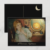 ヴィンテージビクトリアンスプークドガール&パンプキン鏡 ポストカード (正面/裏面)