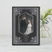 ヴィンテージビクトリアンス結婚シルバーの写感謝してい真 サンキューカード (スタンド正面)