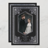 ヴィンテージビクトリアンス結婚シルバーの写感謝してい真 サンキューカード (正面/裏面)