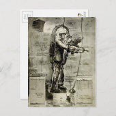 ヴィンテージビクトリアンダイビングスーツデザイン ポストカード (正面/裏面)