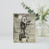 ヴィンテージビクトリアンダイビングスーツデザイン ポストカード (スタンド正面)