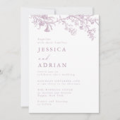 ヴィンテージビクトリアンダスティバラ結婚ズ 招待状 (正面)