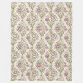 ヴィンテージビクトリアンダマスク繊細な旋回花模様 フリースブランケット (正面)