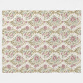 ヴィンテージビクトリアンダマスク繊細な旋回花模様 フリースブランケット (正面(横))