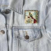 ヴィンテージビクトリアンチャイルドガールズ吹ラッパ草原 缶バッジ (インサイチュ)