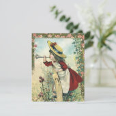 ヴィンテージビクトリアンチャイルドガールビュルバースデーパーティー 招待状 (スタンド正面)