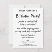 ヴィンテージビクトリアンチャイルドガールビュルバースデーパーティー 招待状 (裏面)